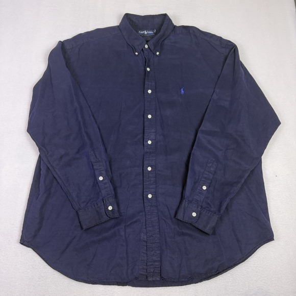 Polo Ralph Lauren Other - Polo Ralph Lauren Blake XXL Navy Silk Linen Button Down Big & Tall Shirt